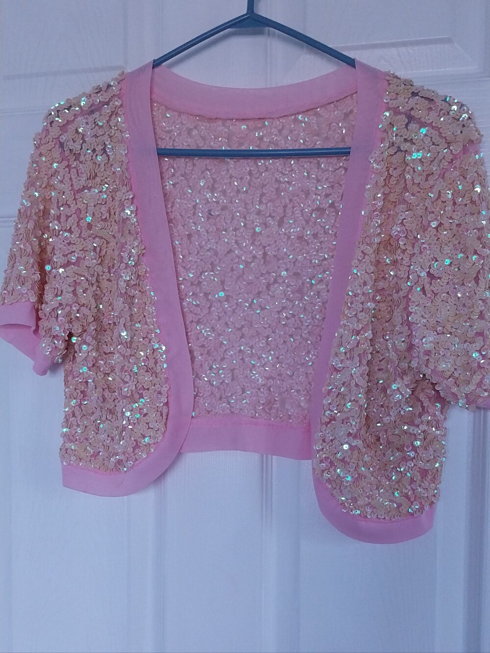 Vibrant Pink Sequin Bolero Shrug